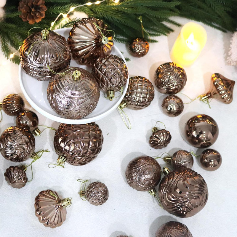 Christmas Ornaments Set With 36Pcs Shatterproof Christmas Tree Decorations Multi-Size Christmas Ball Ornaments With 7 Styles