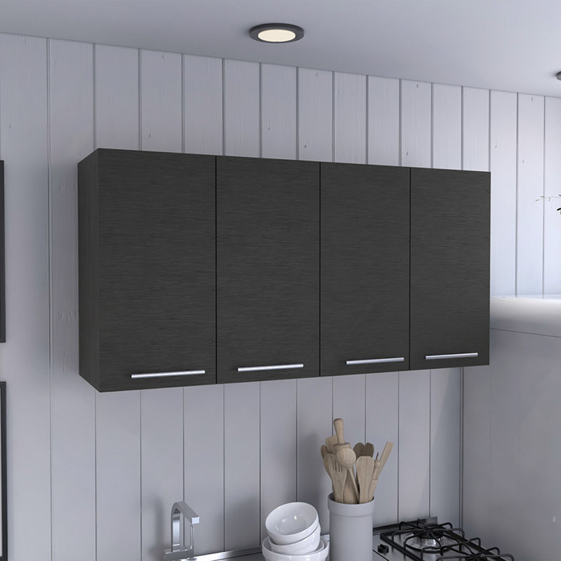 Armoire de cuisine, quatre portes, Noir