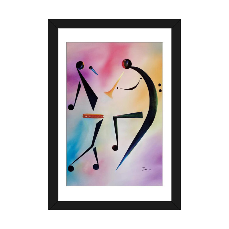 «Tambourine Jam», reproduction sur toile, H 32 po x l 24 po x P 1 po, Papier beaux-arts encadré noir, Blanc
