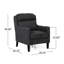 Élégant fauteuil club à dossier en cascade gris anthracite avec revêtement stable et base moderne
