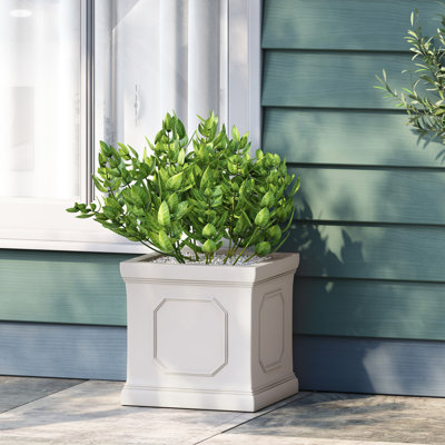 Pot à fleurs en oxyde de magnésium blanc antique pour jardin - 10,78 po P x P 11,05 H, croissance de 10,86 lb pour les plantes d'extérieur