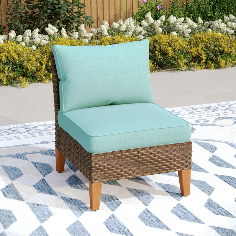 Chaise de terrasse avec coussins Argyri, Bleu