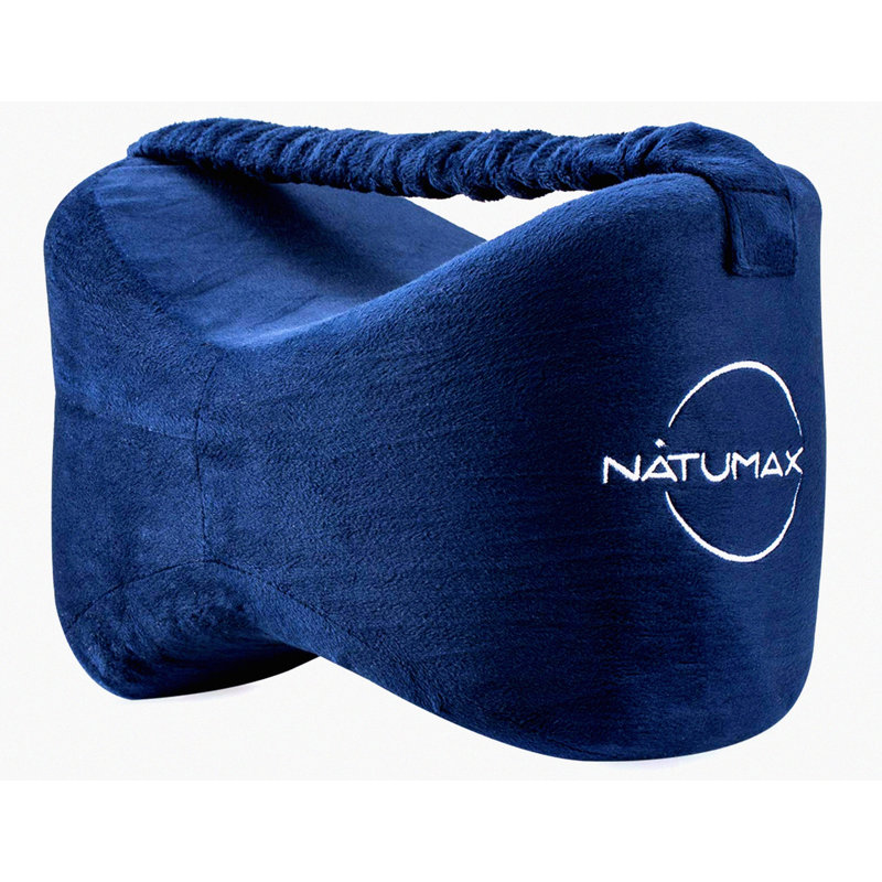 OrthoComfort Memory Foam Knee Pillow - Sciatica Relief for Side Sleepers, Back/Leg Pain, Pregnancy, Hip & Joint Pain - Includes Free Sleep Mask & Ear Plugs