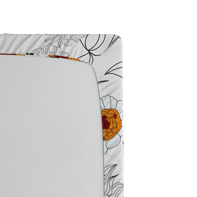 Microfiber Floral Fitted Sheet, Full Fitted Sheet