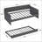 Twin Size Grey Metal Daybed with Trundle - Stable Noise-Free for Small Spaces
