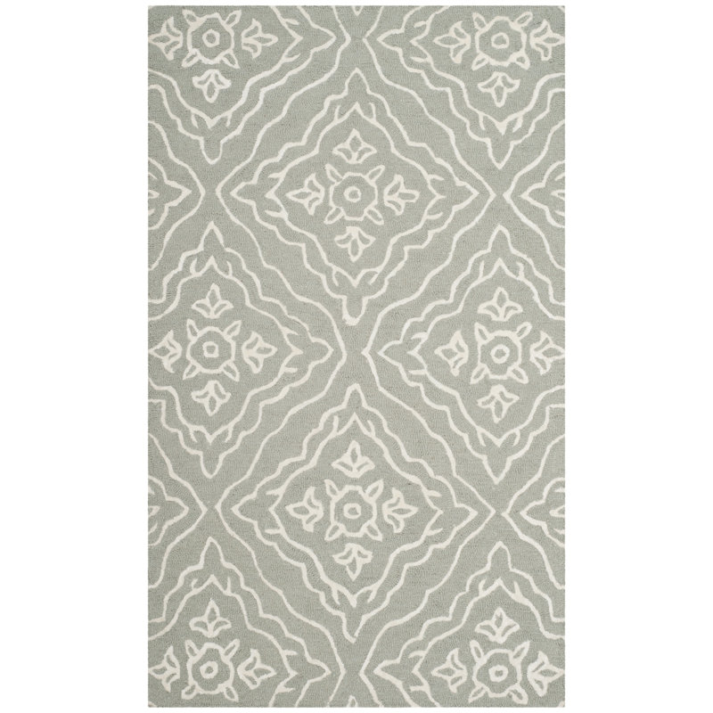 Daire Hand Tufted Wool, Viscose, And Cotton With Latex Geometric Rug, Rectangle 3' x 5'