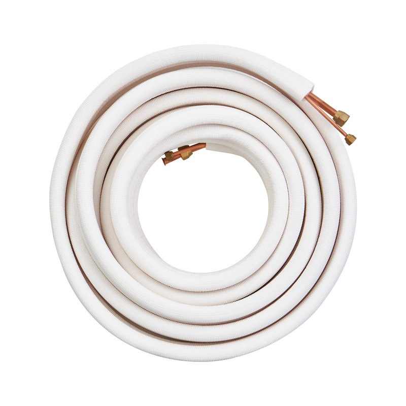 50FT Mini Split Line Set, 1/4" And 1/2" O.D Copper Pipes Tubing And Triple-Layer Insulation, For Mini Split Air Conditioning Refrigerant Or Heating Pump Equipment And HVAC With Wrapping Strips.