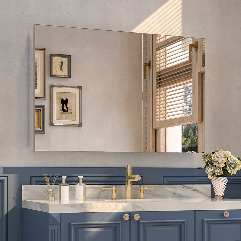 Recessed & Surface Mount Medicine Cabinet With Mirror, Adjustable Shelves And Soft-Close Hinges, 24" H x 36" W x 5" D