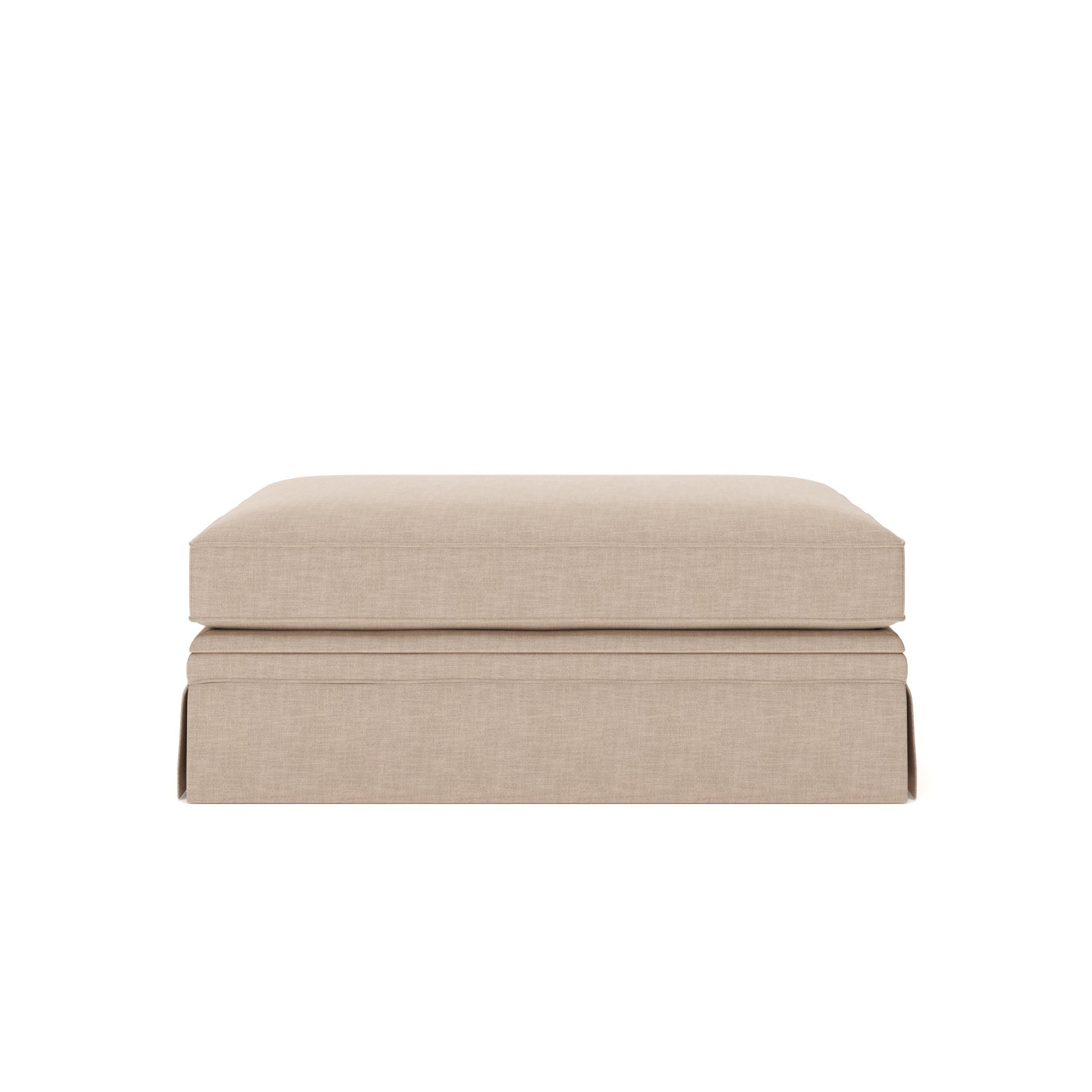 Shelby 47" Ottoman, Conversation Linen Basketweave