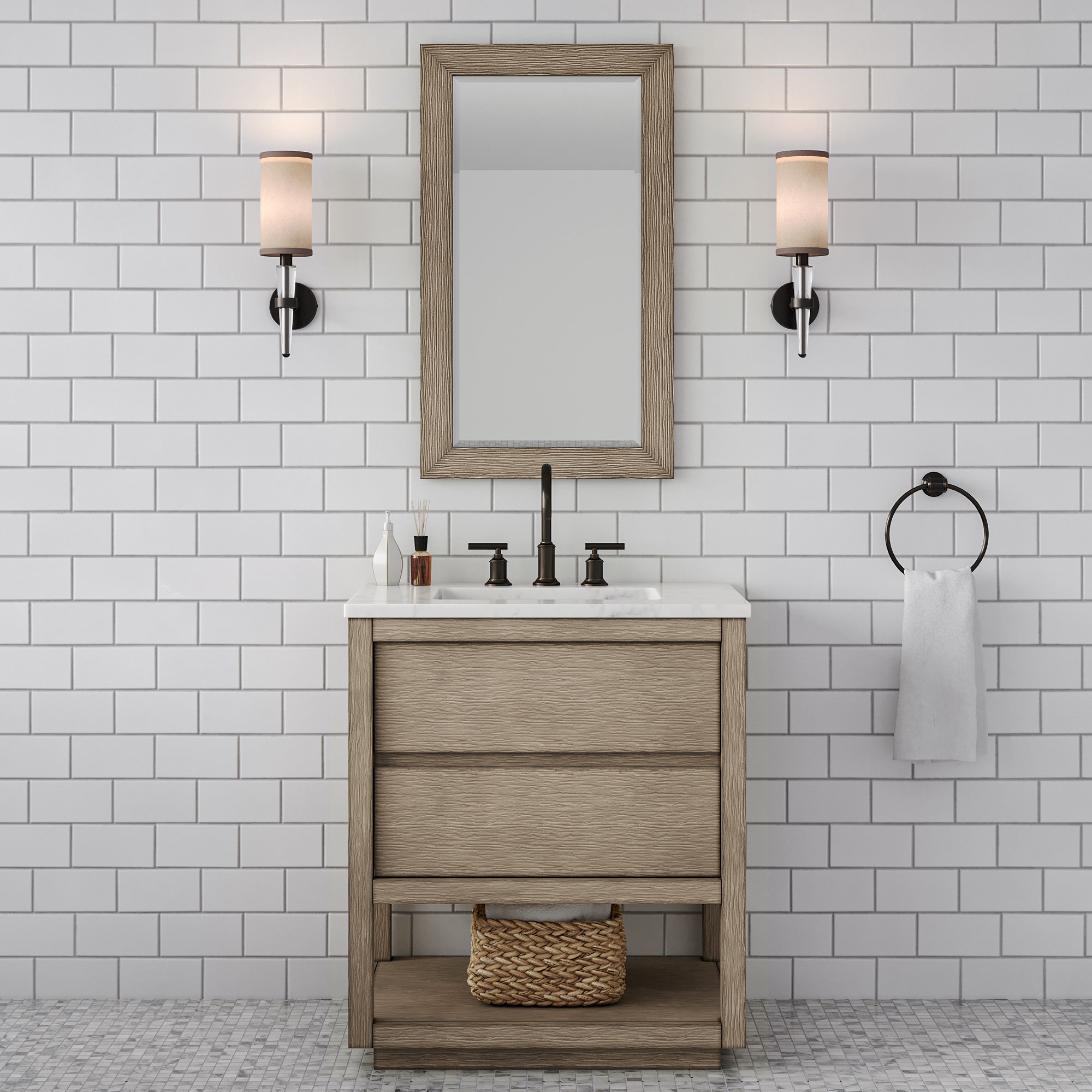 https://assets.wfcdn.com/im/19319323/compr-r85/2302/230243508/oakman-30-carrara-white-marble-countertop-bath-vanity-in-gray-oak-with-mirror.jpg