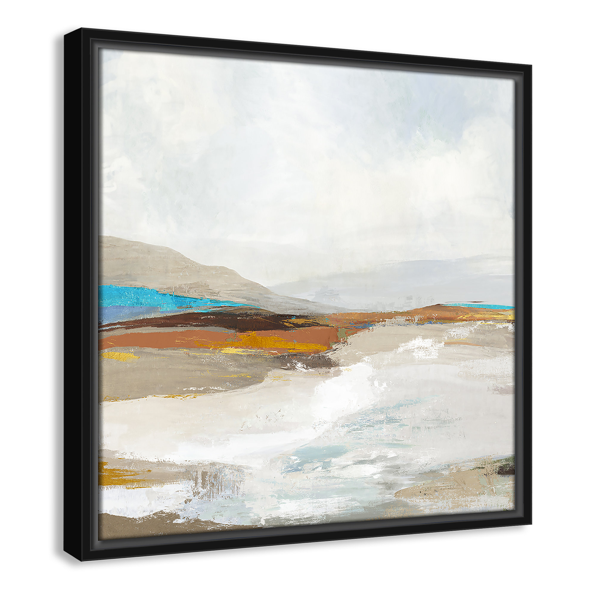 Soft Sea I by Allison Pearce - Floater Frame Print on Canvas, Black Framed, 17.5" H x 17.5" W