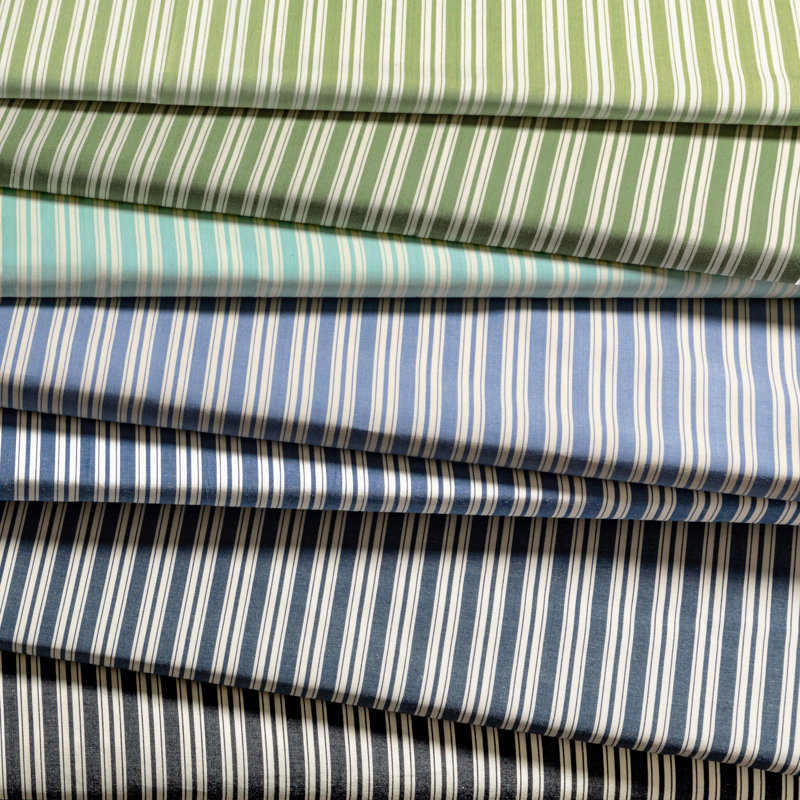 Normant Checks and Stripes II Selune 100% Cotton Performance Fabric, Noir