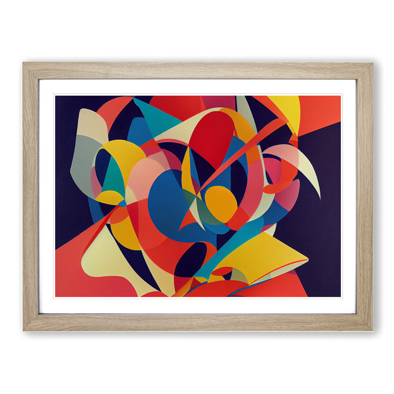 Splendid Abstract Art - Framed Print, 46cm H x 64cm W x 2cm D, Oak