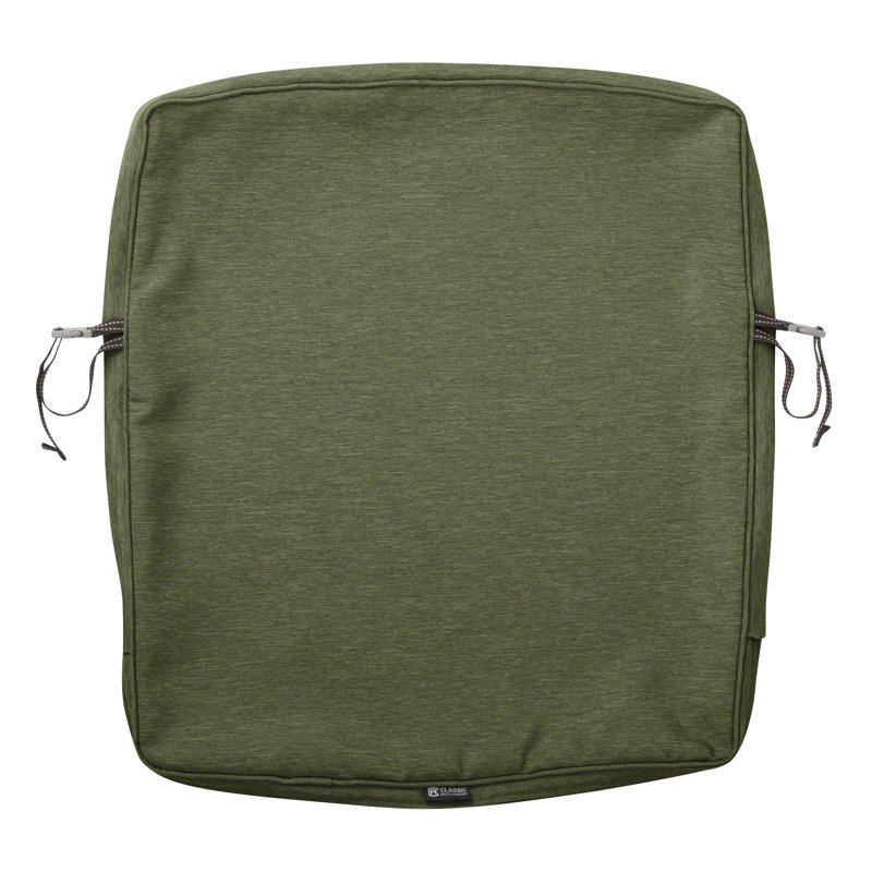 Pina Outdoor Dining Chair Seat Cushion, Heather Fern Green, 3" H x 23" W x 20" D