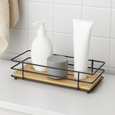 Organisateur de tablette de douche en bambou