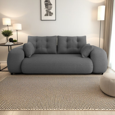 78.7" Multi-Functional Foldable Sofa Bed with Teddy Fabric, 3-in-1 Design for Living Room, Guest Bed & Playroom by Hokku Designs