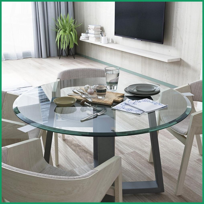 Plateau de table basse en verre trempé transparent 36 po pour le salon - 2 bis 5 po d'épaisseur, facile à nettoyer et amp; Sécuritaire