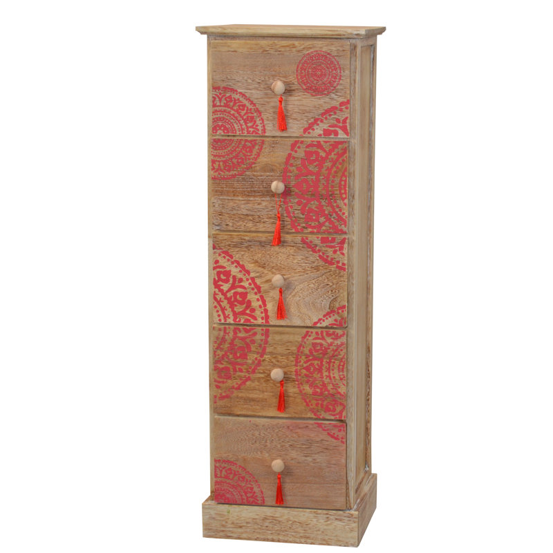 Gossoncourt 30cm W 5 - Drawer Chest of Drawers, Ecru