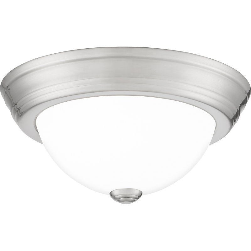 Plafonnier encastré 1 lumière Flemming, Nickel brossé, 13 po