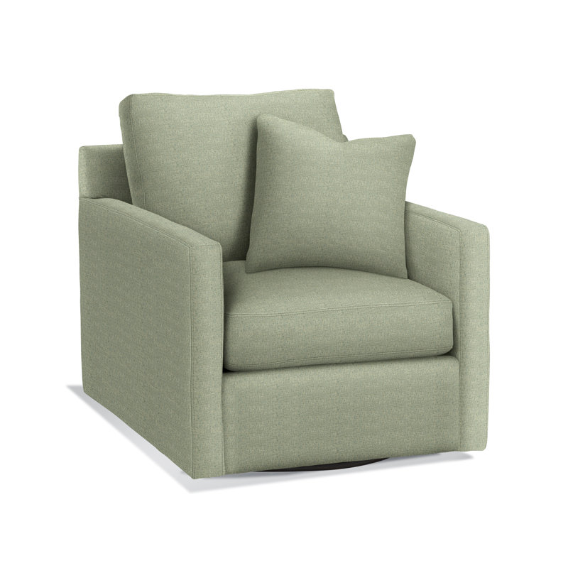Bel-Air Upholstered Swivel Armchair, Green Performance Fabric; 0851-54