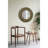 D29.5" Round Gold And Black Wooden Accent Mirror With Woven Texture-2032115695
