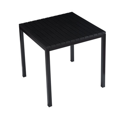 Plastic Outdoor Dining Table With Metal Legs, Weather Resistance, Home Patio Table, Restaraunt Outdoor Table, Quick Assembly by Xdeco