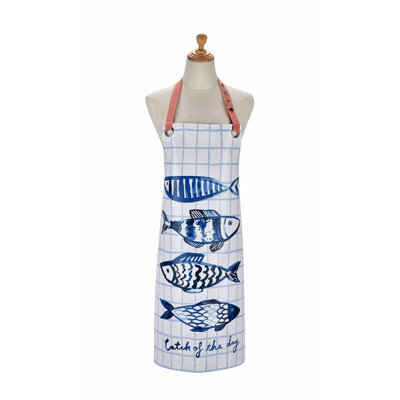 Catch Of The Day Striped Cotton Bib Apron