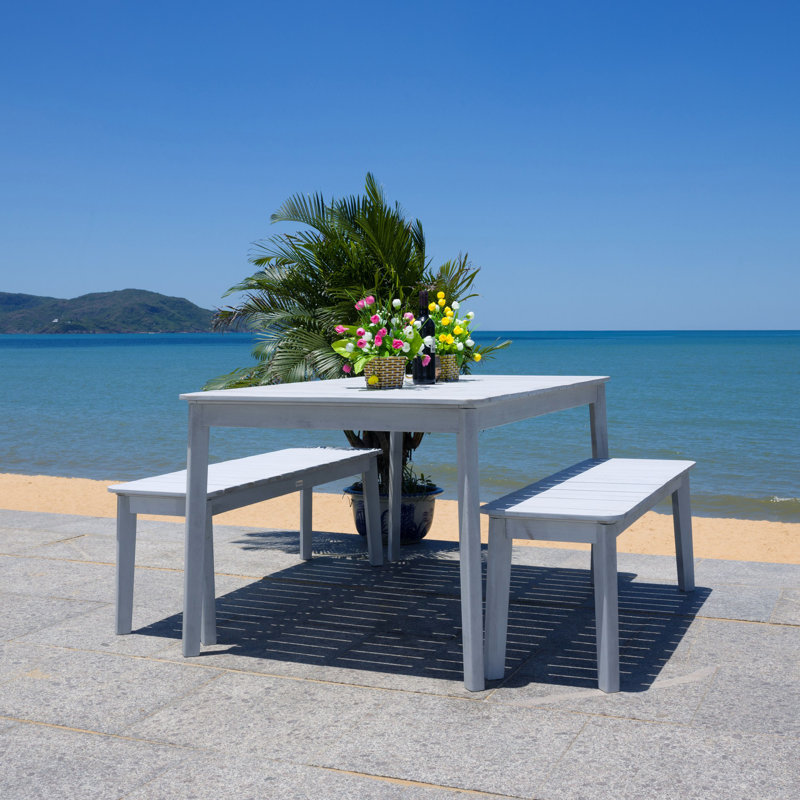 Teterboro 4 - Person Patio Dining Set with Rectangular Table, Gray
