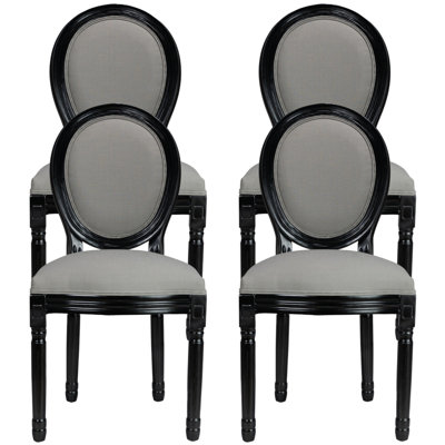 Amando 19.7" H Upholstered Side Chair King Louis Back Solid Wood Dining Chairs