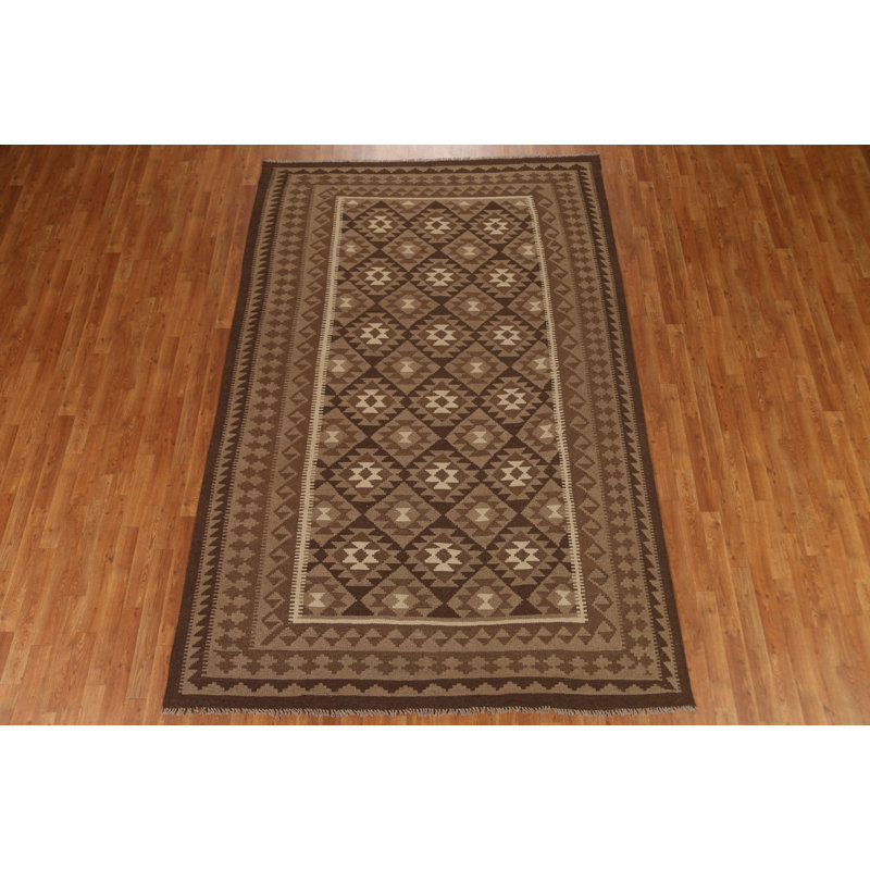 Tapis géométrique tissé à la main Kilim 7 x 10