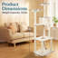PETMAKER 6FT Cat Tree with Scratch Posts, Ivory-126399145-126399146