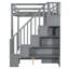 Full Size Over Full Murphy Bed with Hydraulic Lift and Desk, Space-Saving Wall Bed for Home Office, Grey
