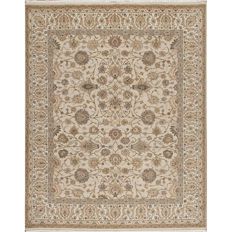 Cote D’Azure Hand Knotted Wool Area Rug, Rectangle 4' x 6'
