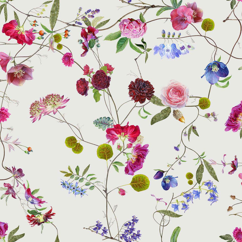 Hudgins 10m x 52cm Matte Paste the Wall Wallpaper Roll, White/Purple