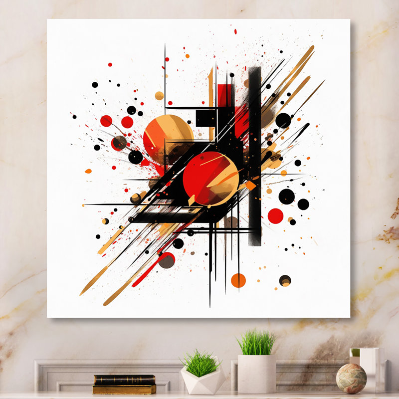 «Red and Black Abstract Symphony II», reproduction d'art sur toile, Toile tendue, H 30 po x l 30 po x P 1 po