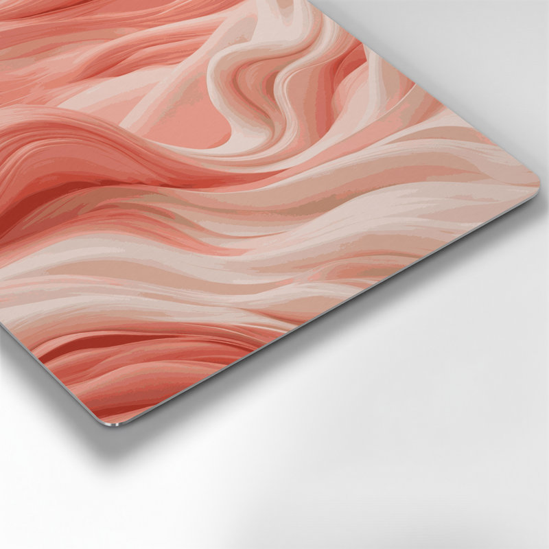 «Abstract Landscape 3», art mural en métal rose, H 12 po x l 12 po