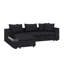 Canapé modulaire en L avec compartiment de rangement en bois, canapé-lit et chaise longue rembourrés en chenille et coussins décoratifs-1723979639