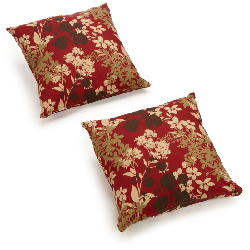  Housse et insert de coussin d'extérieur 17 po, Sangria Montfleuri, H 17 po x l 17 po