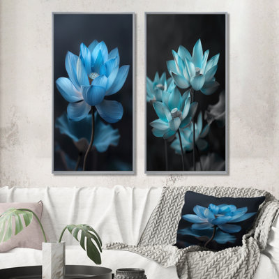 Ensemble de 2 pièces d'art mural bleu et bleu