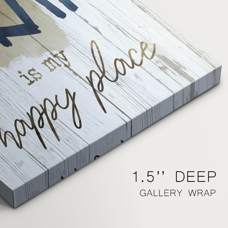 Happy Place Cabin - Toile tendue avec châssis sur mesure - 3 pièces, H 18 po x l 36 po