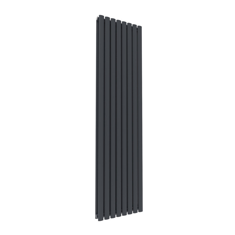 Liberty Vertical Oval Panel Radiator, 180cm H x 48cm W x 8.2cm D, Anthracite