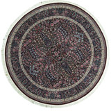 Wool Oriental Area Rug in Wine/Navy
