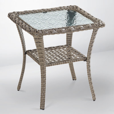 Table d'appoint d'extérieur carrée L 19,7 po x l 19,7 po Gaetanino