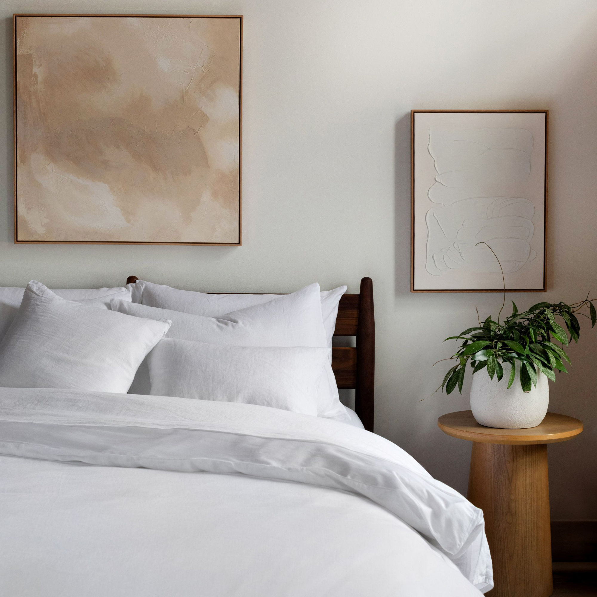 French Linen And Cotton Duvet Cover & Sham Set, King Duvet Cover + 2 King Pillow Shams, White