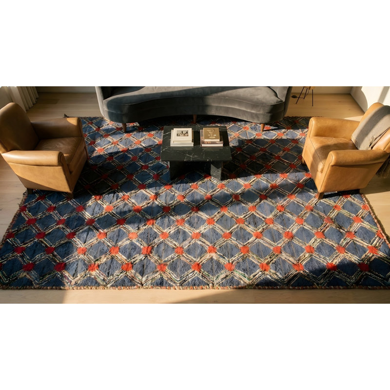 Handmade Wool Geometric and Trellis Area Rug