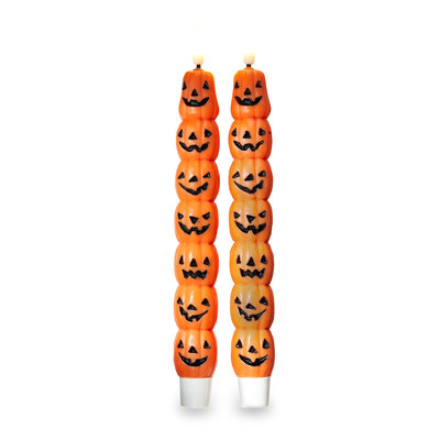 Halloween Jack-O-Lantern LED Tapers Set of 2