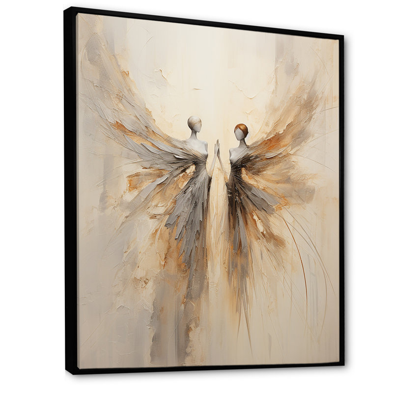 Fantaisie, minimalisme, fées I sur toile, Cadre flottant noir, H 40 po x l 30 po