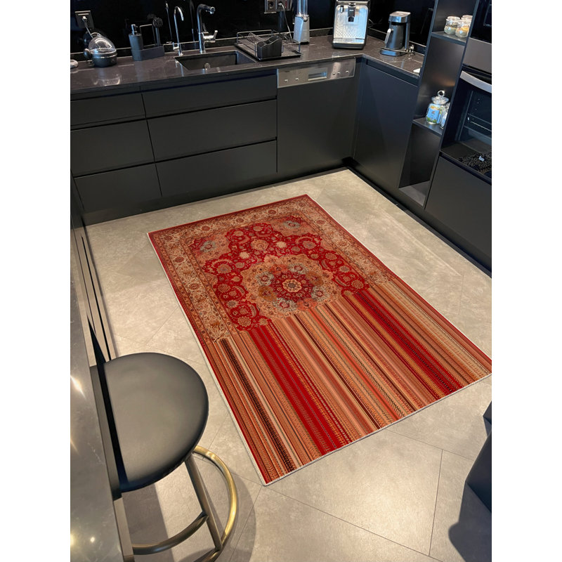 Tapis intérieur / extérieur Saneya, Rectangle 3 pi 11 po x 6 pi 7 po