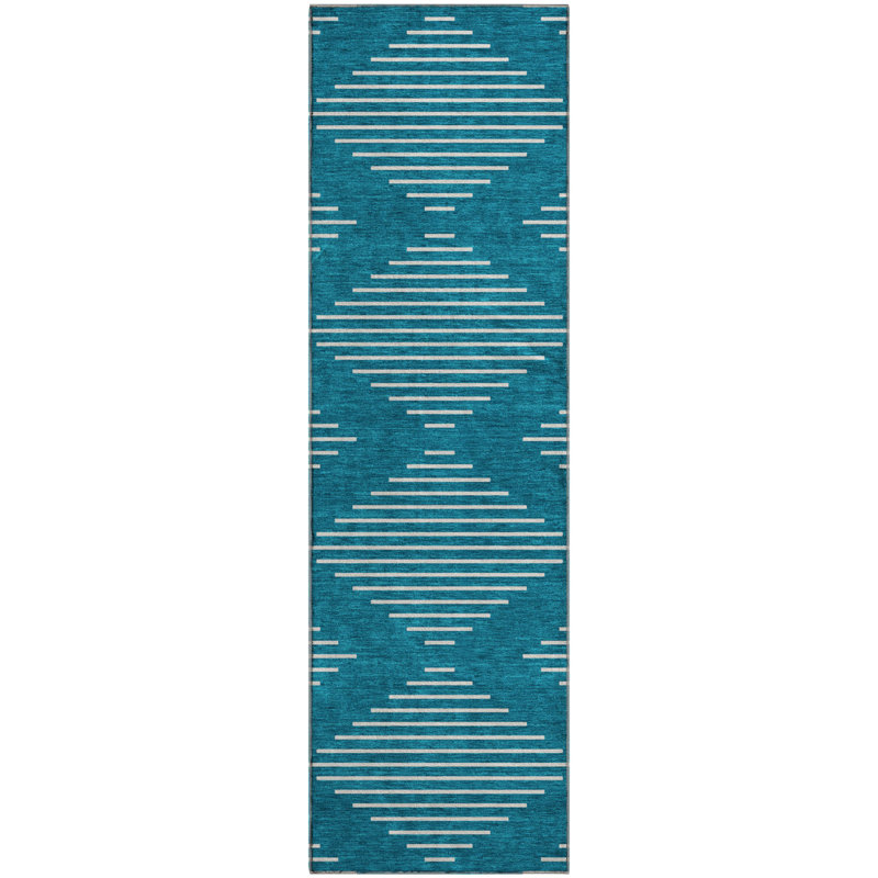 Premium Machine Washable Colmenero AMF1016 Geometric Rug, Runner 2'3" x 7'6"