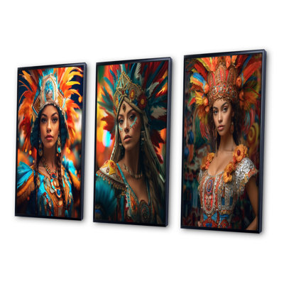 Ensemble de 3 pièces de déesse brésilienne traditionnelle traditionnelle